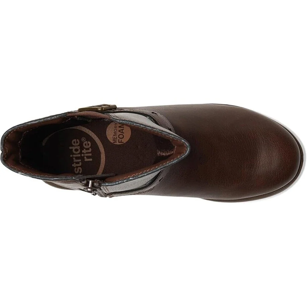 Stride Rite SR Lizz CG039001 Boots Kids Brown Leather Mid Calf Western ZOGG698